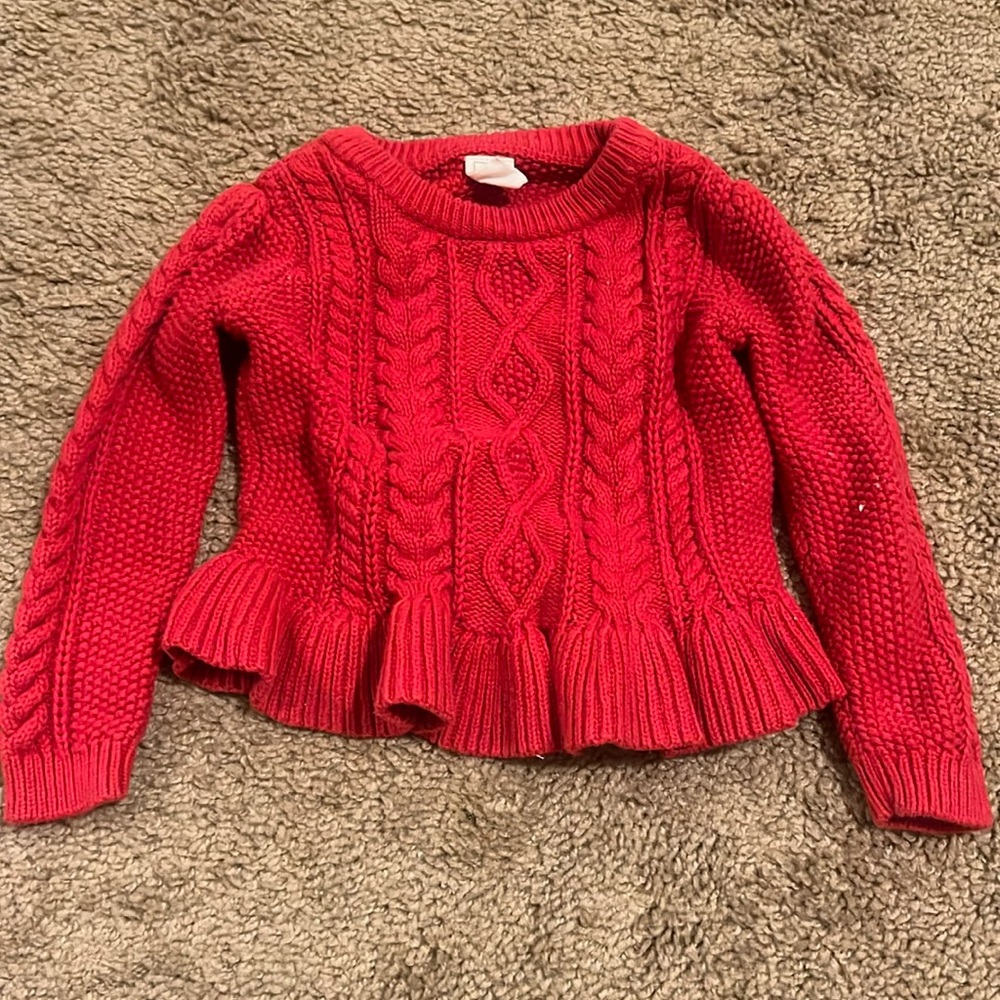 18-24 red knitted baby gap sweater